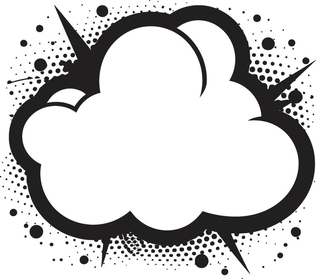 Expressive Exchange Dynamic Black Speech Bubble Retro Remark PopArt Speech Cloud vector