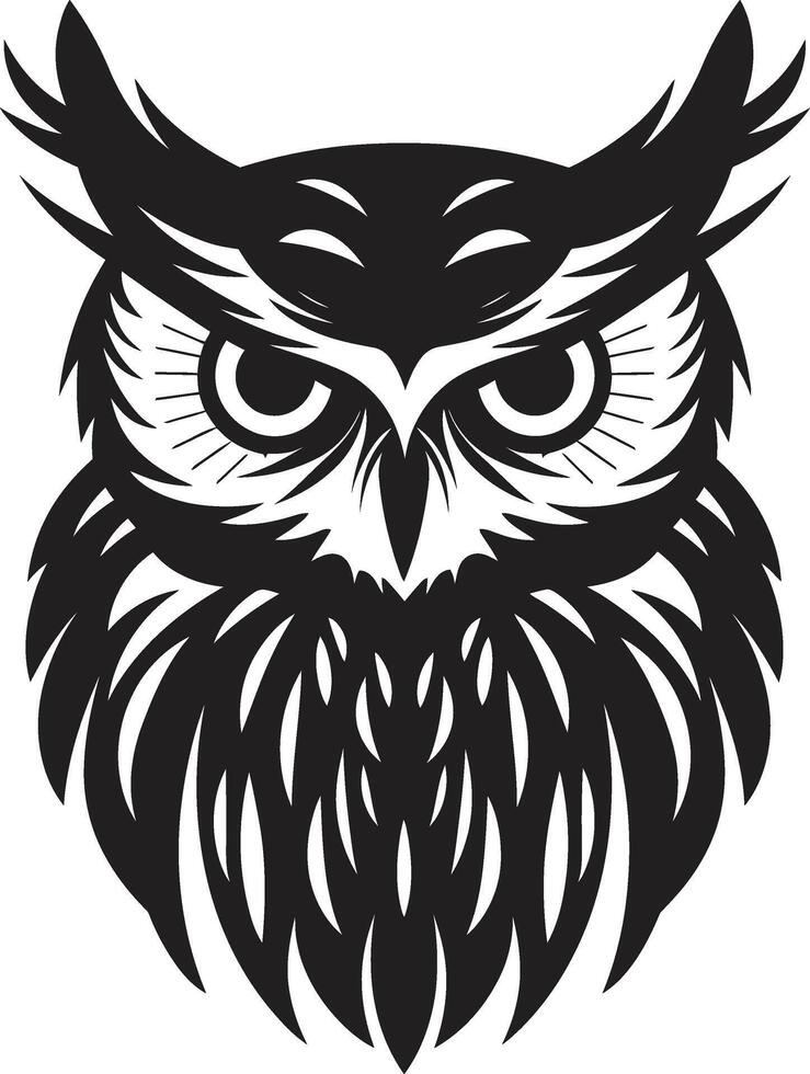 Moonlit Owl Graphic Chic Black for a Captivating Brand Eagle eyed Wisdom Noir Inspired Owl vector