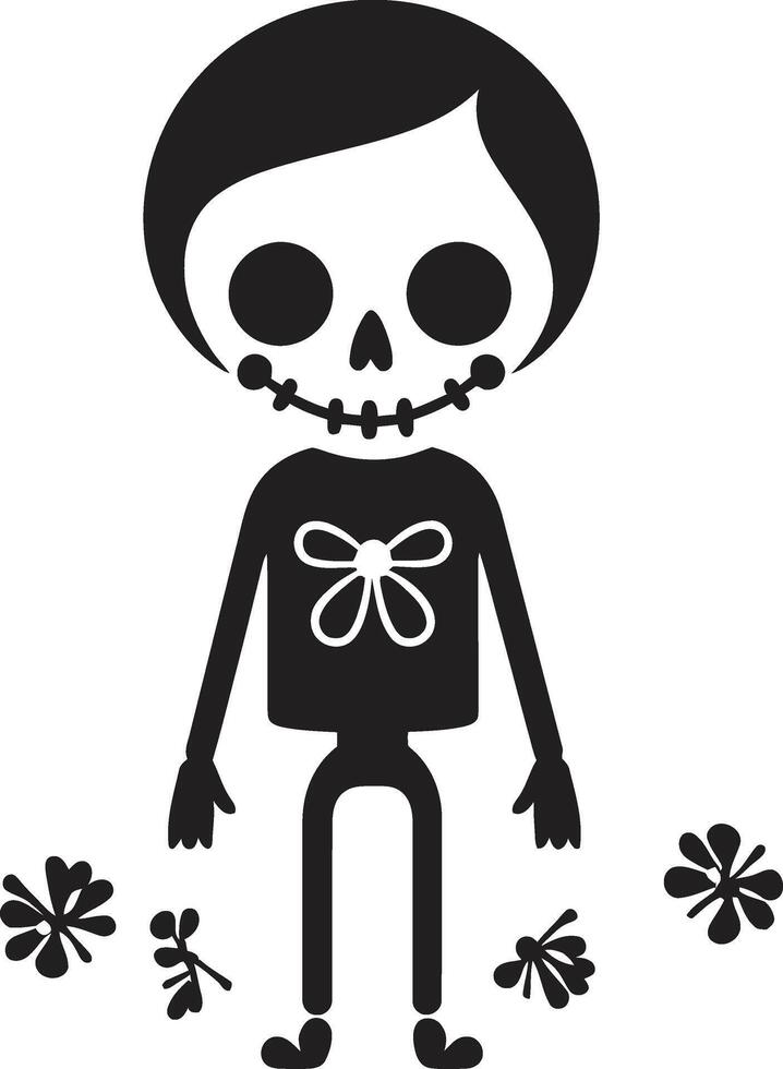 Lovable Skeletal Companion Full Body Cheery Skeleton Charm Cute vector