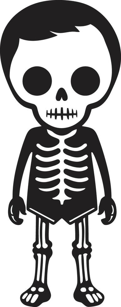 Cartoonish Skeletal Charm Black Lovable Skeletal Friend Full Body vector
