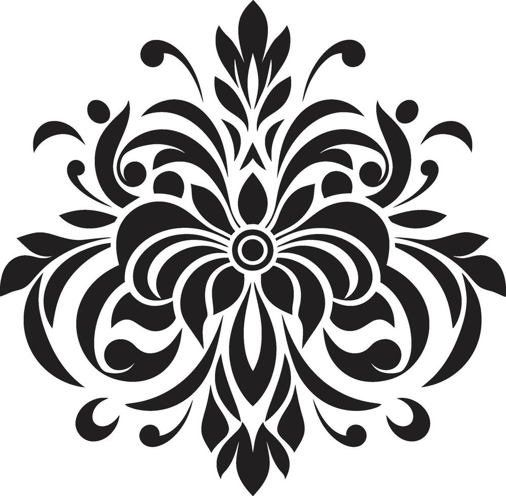 Elegant Detailing Element Ornate Simplicity Black Decorative vector