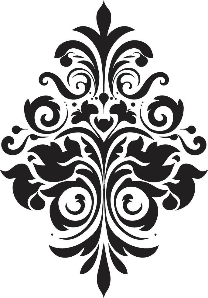 Minimalistic Flourish Chic Elegance Ornament Black vector