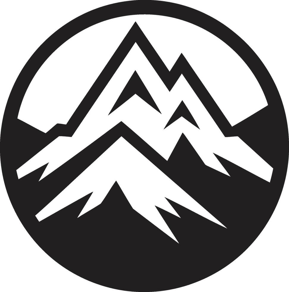 Rugged Splendor Mountain Illustration Serene Summit Iconic Peak Symbol vector