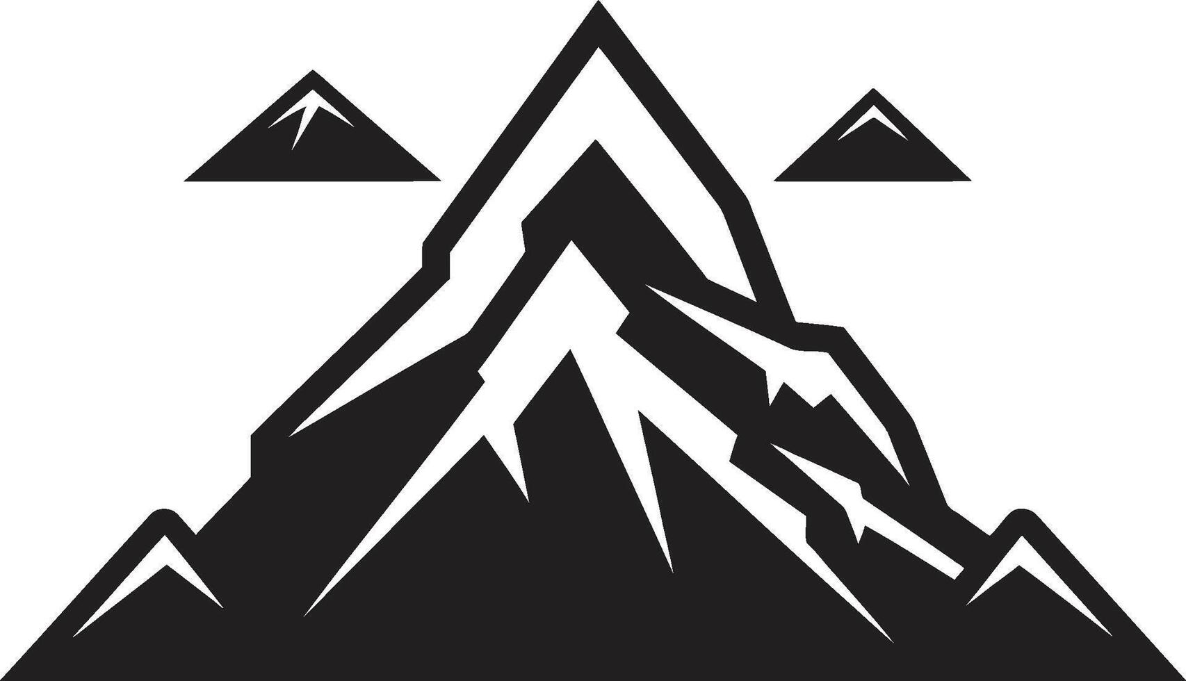 Crested Zenith Iconic Mountain Symbol Iconic Ascent Mountain Logo Icon vector