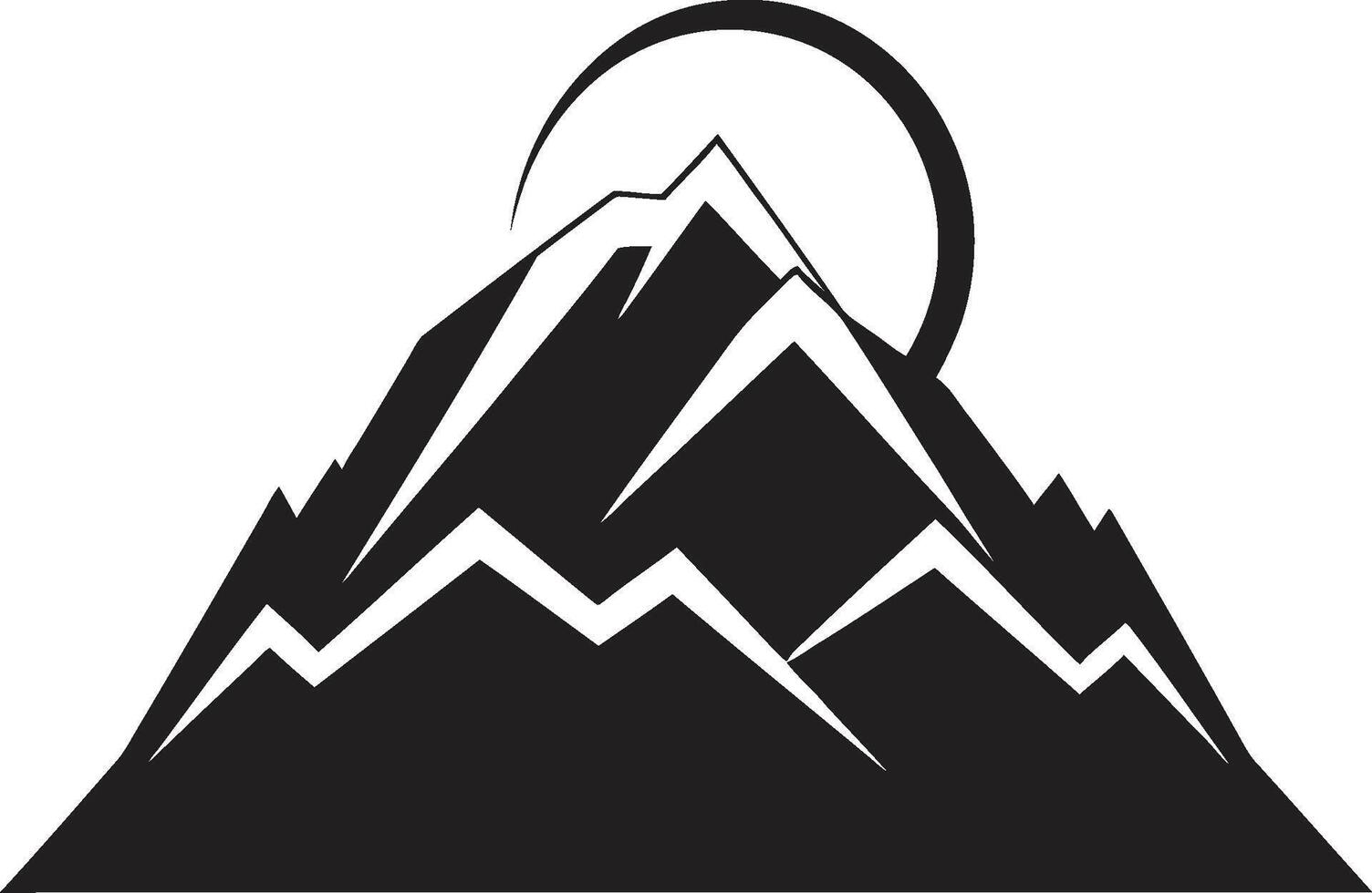 Majestic Range Mountain Icon Ethereal Peaks Iconic Mountain Emblem vector