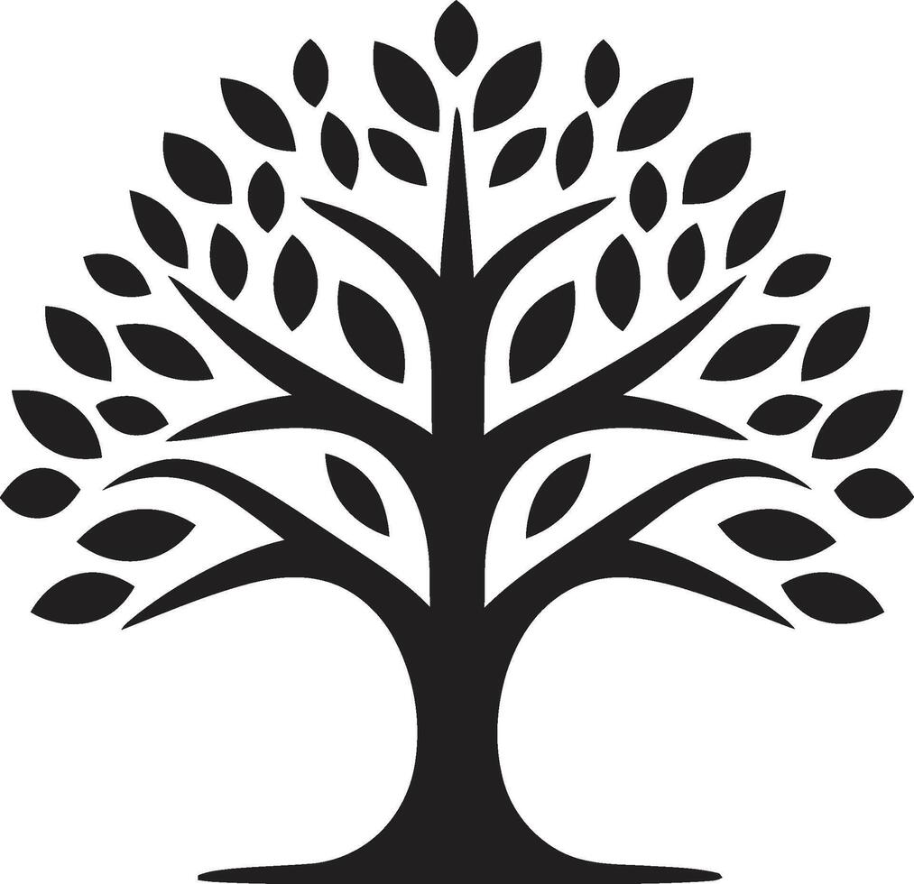 Botanical Serenity Tree Icon Symbol Natures Sentinel Iconic Tree Illustration vector