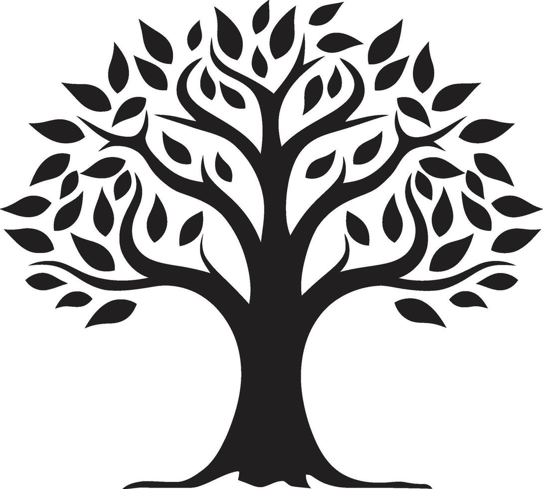 arbóreo majestad árbol icono emblema botánico serenidad árbol símbolo diseño vector