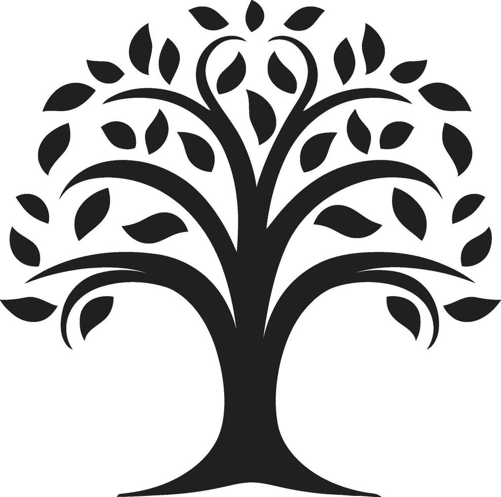 Forest Harmony Tree Icon Symbol Canopy Essence Tree Emblem Design vector