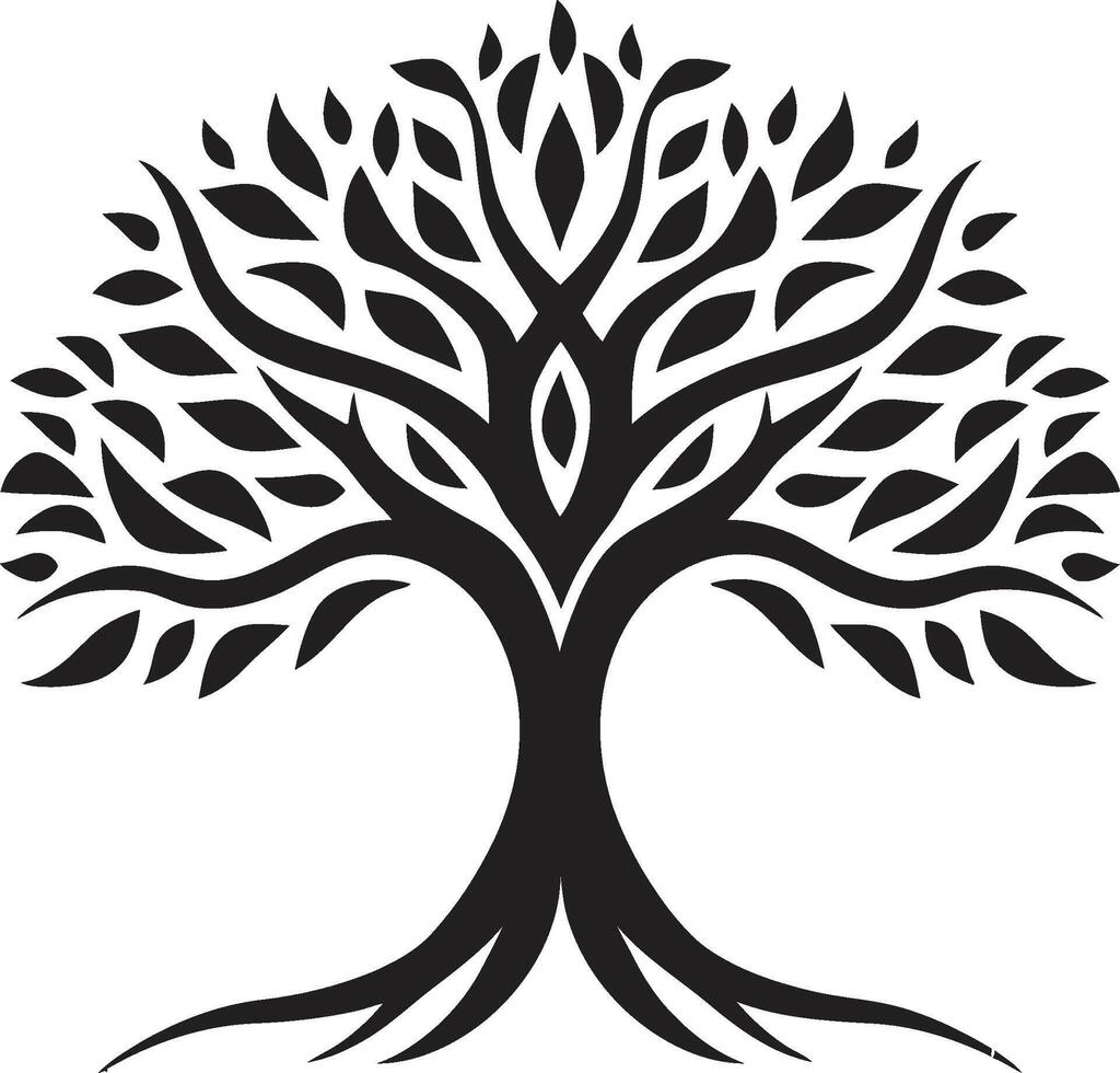 Majestic Arbor Tree Emblem Design Arboreal Majesty Tree Icon Emblem vector