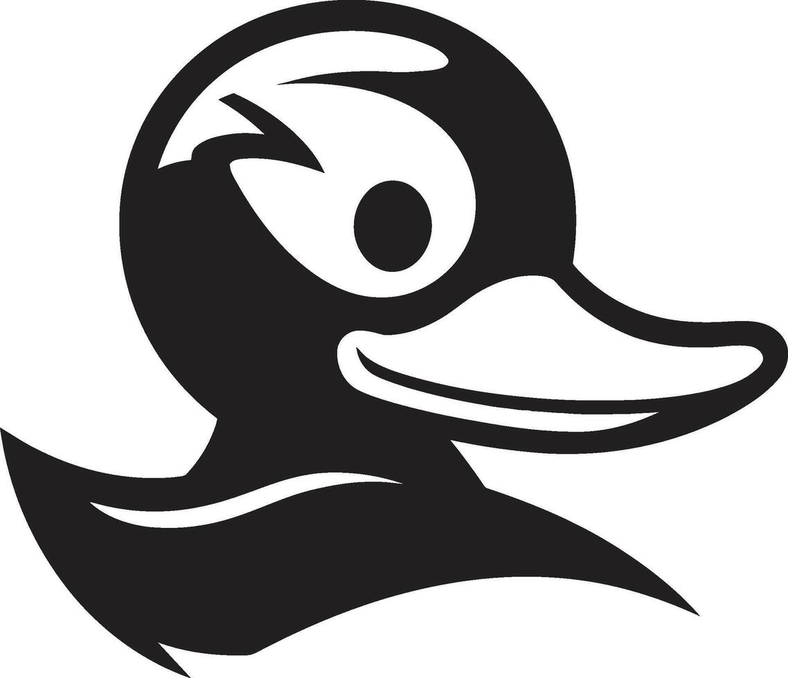 FeatheredFloatGraffix Precision Duck Emblem PondPaddleAura Sleek Duck Icon vector