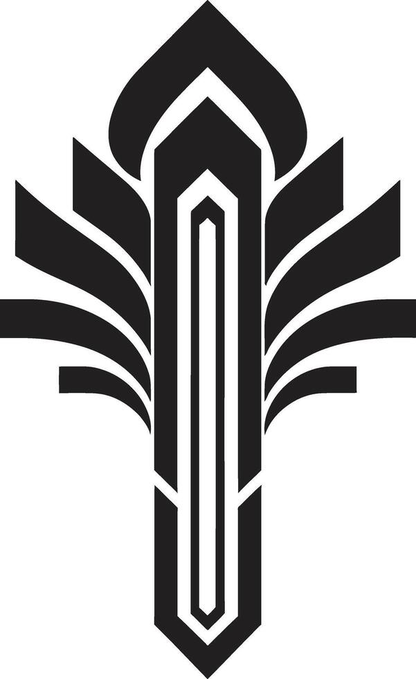 Geometric Deco Reverie Logo Design Art Deco Symmetry Geometric Emblem Icon vector