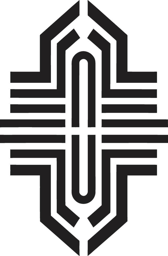 Prism of Deco Geometry Logo Emblem Geometric Deco Fusion Emblem Design vector
