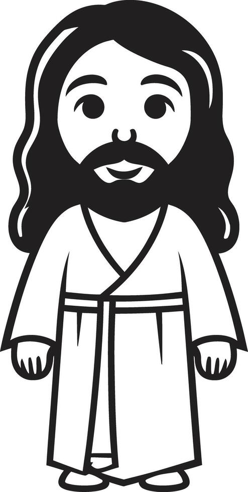 Kind Shepherd Cartoon Jesus Eternal Blessing Cute Black Jesus vector