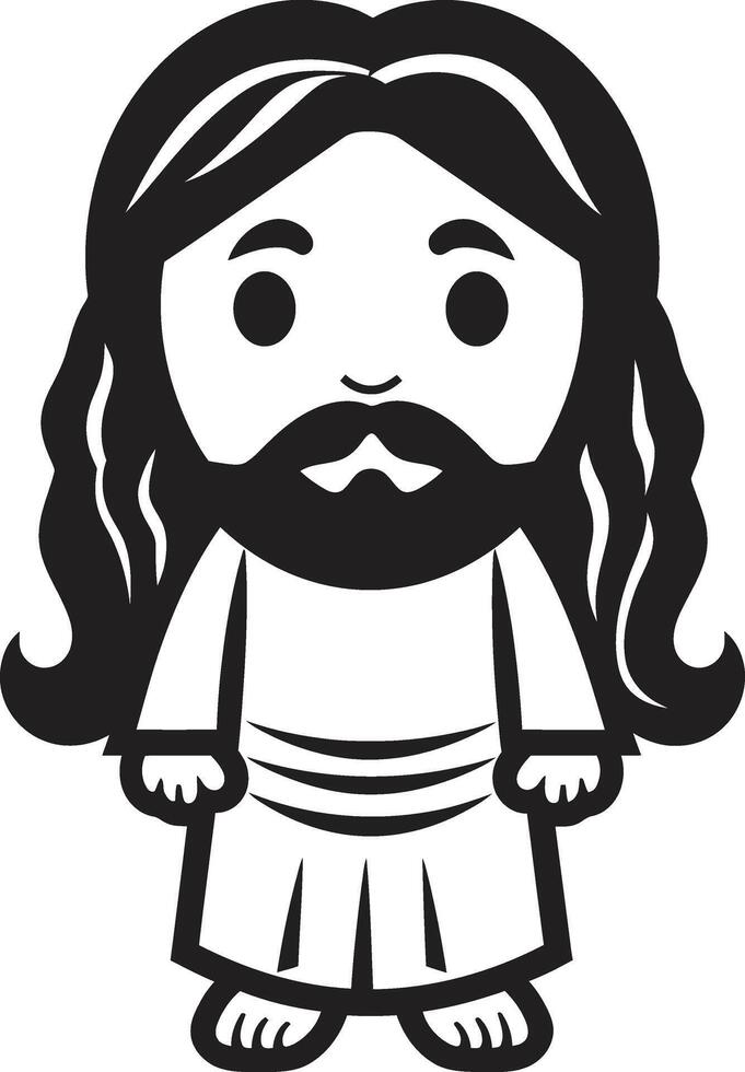 amable bendición linda Jesús bendito guardián negro vector