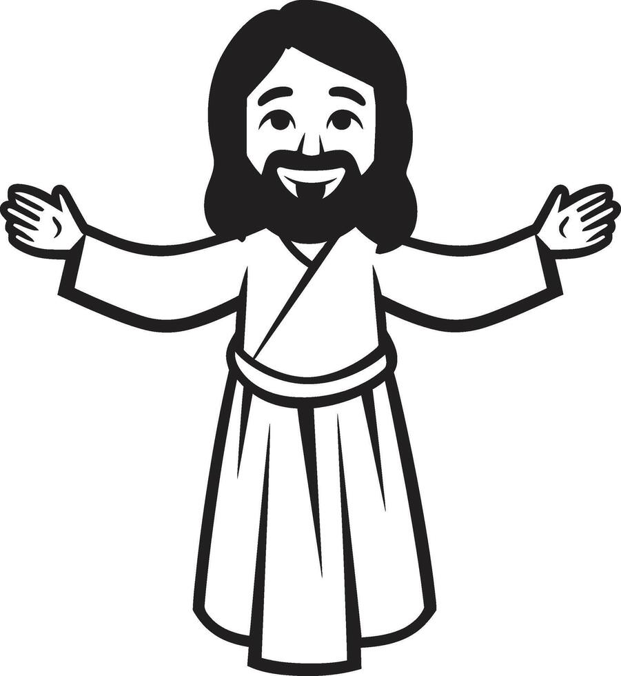 redentor alegría linda negro Jesús adivinar guía dibujos animados Jesús en negro vector