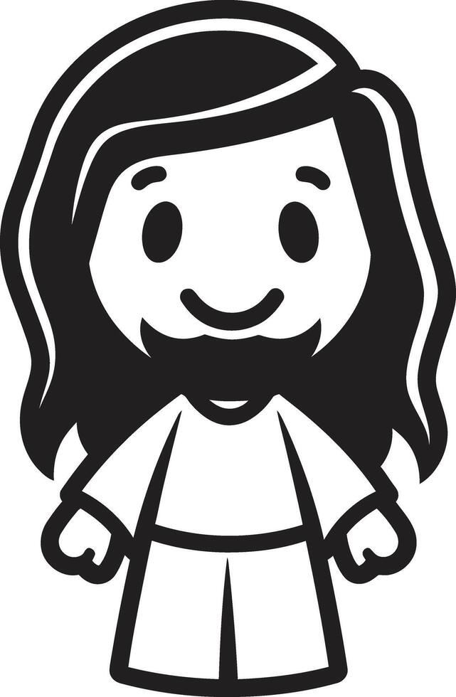 Blessed Guardian Black Sacred Compassion Jesus in Black vector