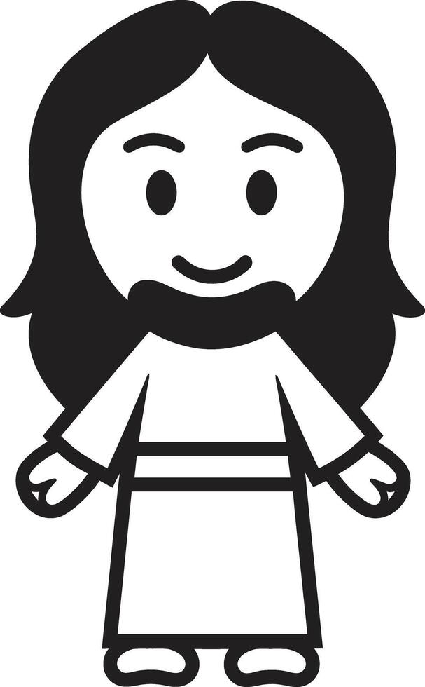 Redeeming Presence Black Divine Shepherd Jesus Cartoon vector