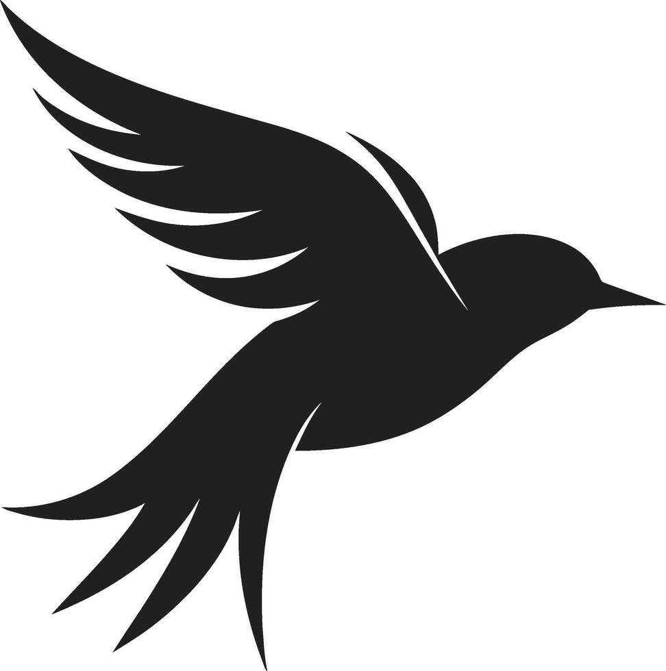 majestuoso aviar elegancia revoloteando libertad linda negro pájaro vector