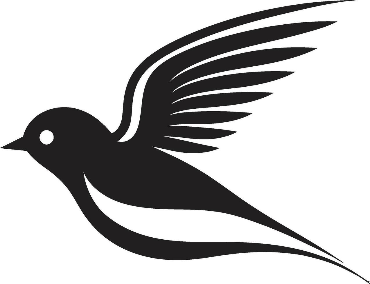 Elegant Feathered Elegance Cute Airborne Avian Grace Black vector