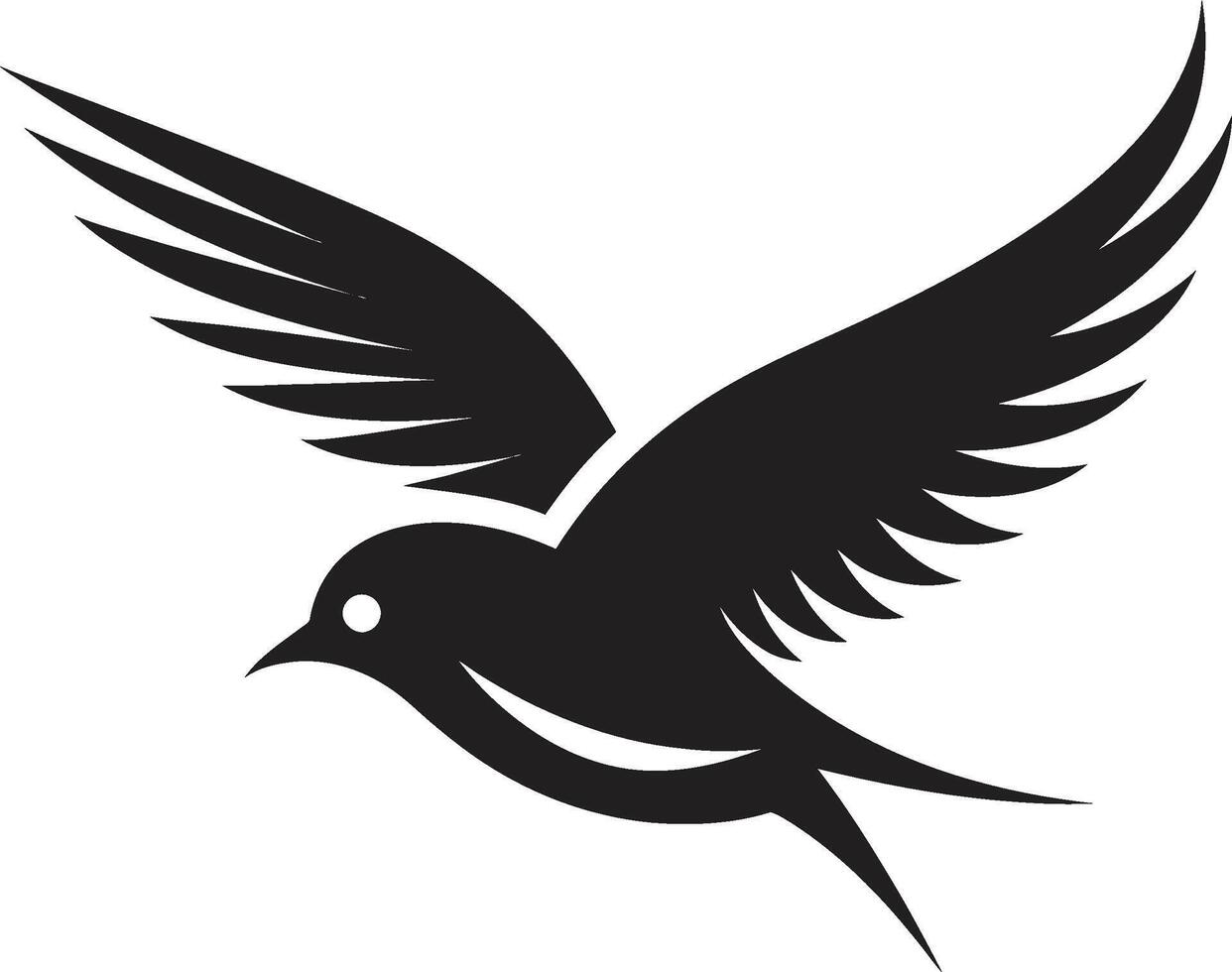 Dynamic Wingspan Euphoria Black Skyward Feathered Delight Cute Black Bird vector