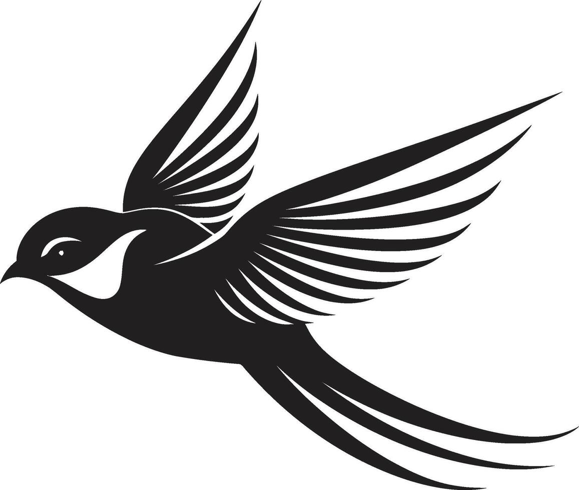Elegant Wingspan Euphoria Cute Airborne Feathered Charm Black Bird vector