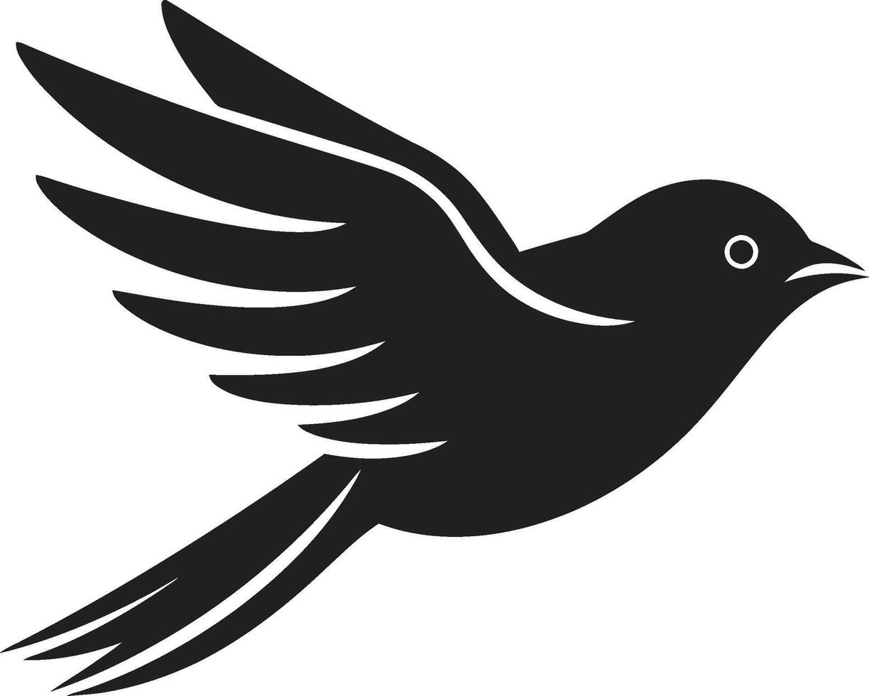 Graceful Flight Symphony Bird Ethereal Avian Elegance Black Bird vector