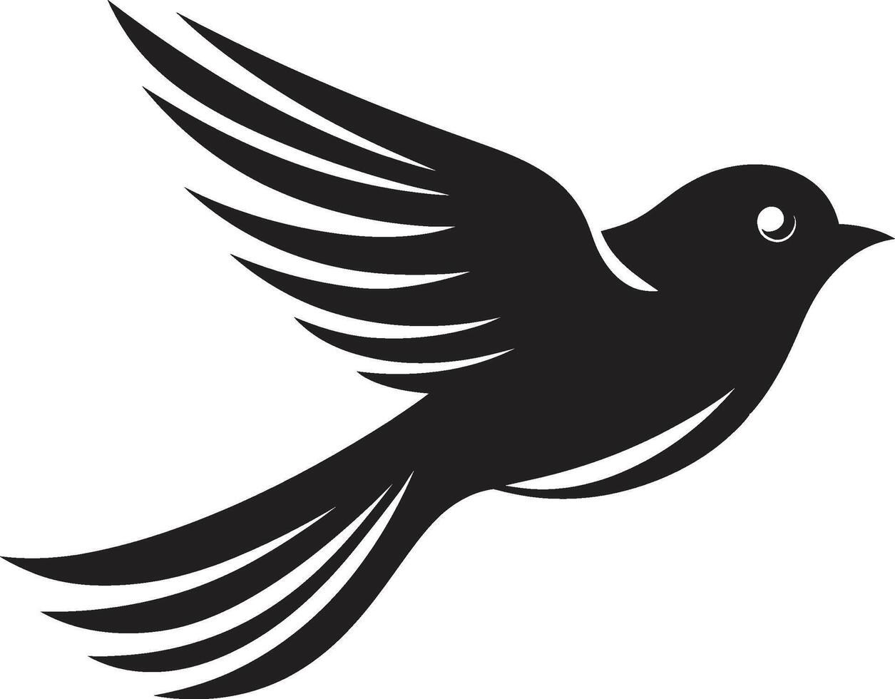 Upward Feathered Euphoria Black Chirpy Avian Delight Cute Black vector