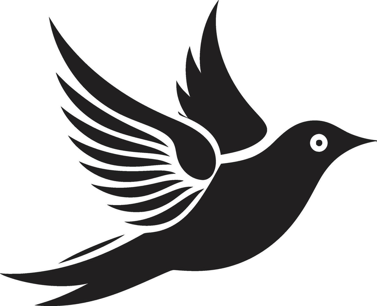 Dynamic Flight Charm Bird Graceful Avian Soar Black vector