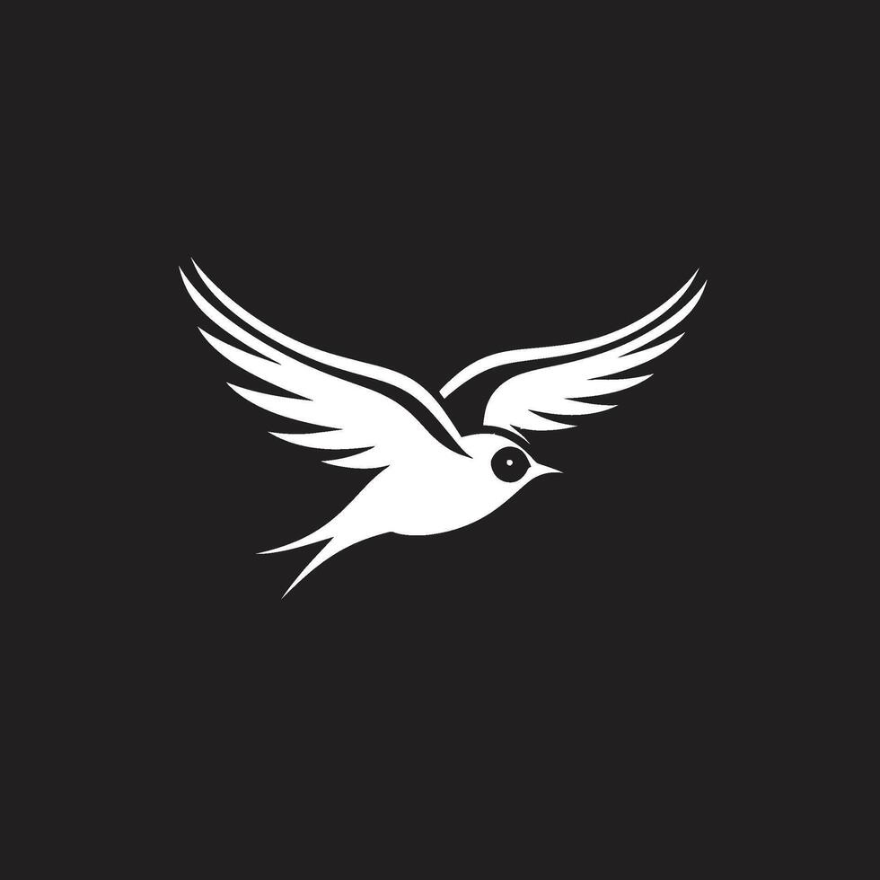 Elevated Euphoria Flying Bird Airborne Charm Cute Black Bird vector