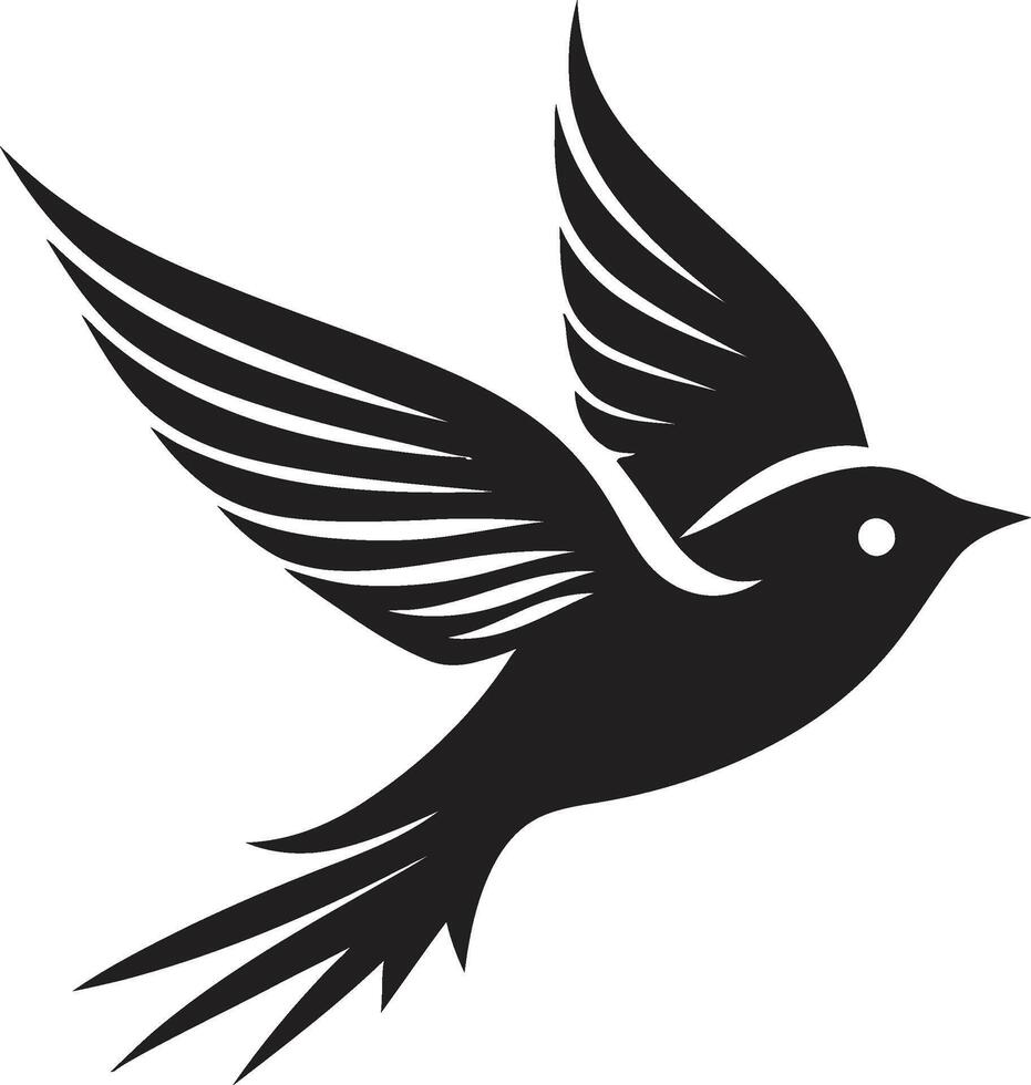 Upward Euphoria Black Bird Ethereal Flight Cute Flying Bird vector