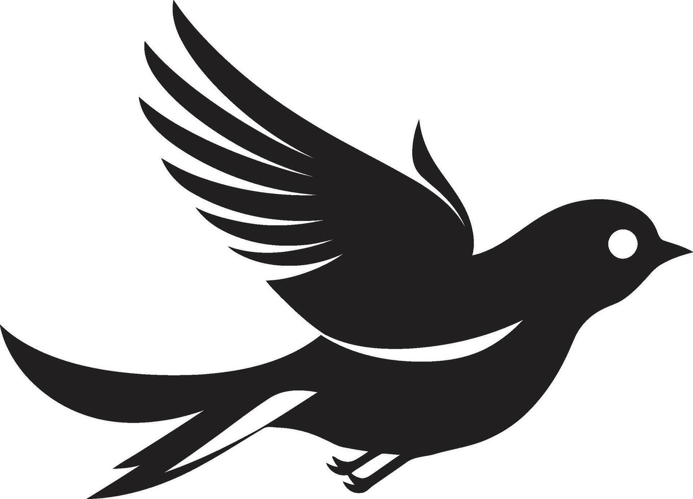 plumado elegancia linda negro revoloteando libertad negro pájaro vector