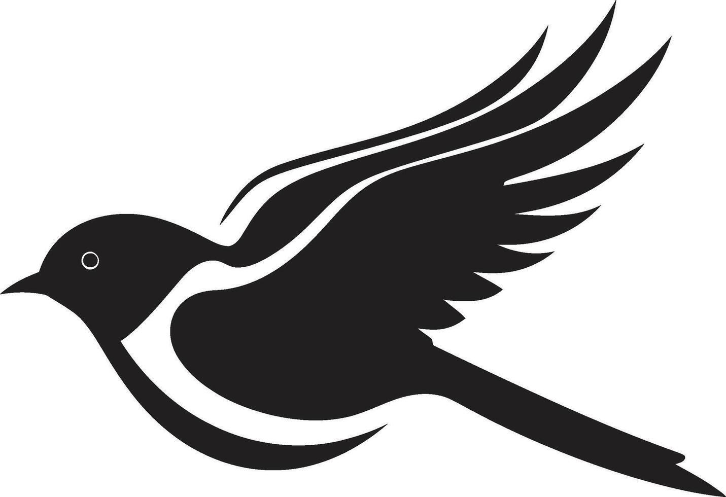 Flight of Fantasy Black Skyward Serenade Cute Black Bird vector