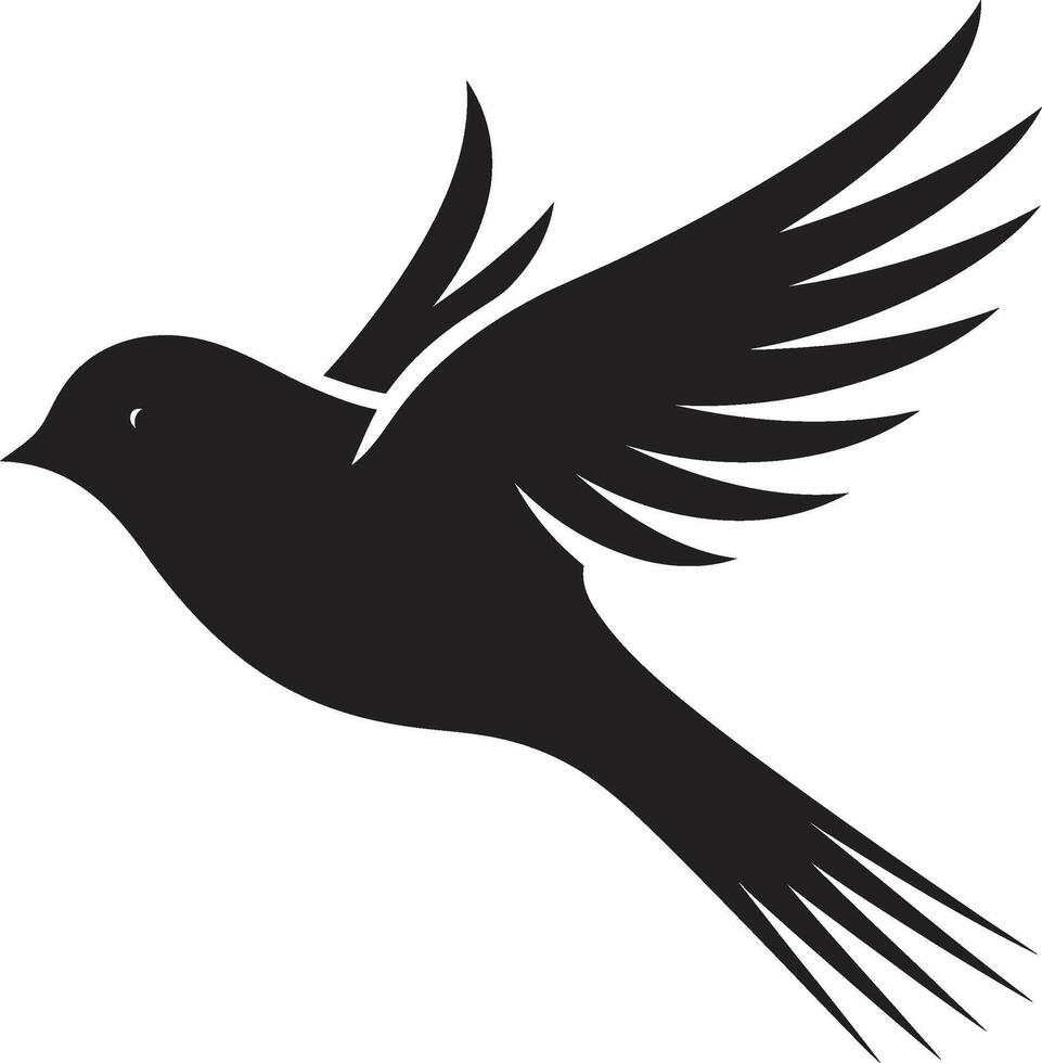 Aerial Charm Cute Black Bird Upward Euphoria Bird vector