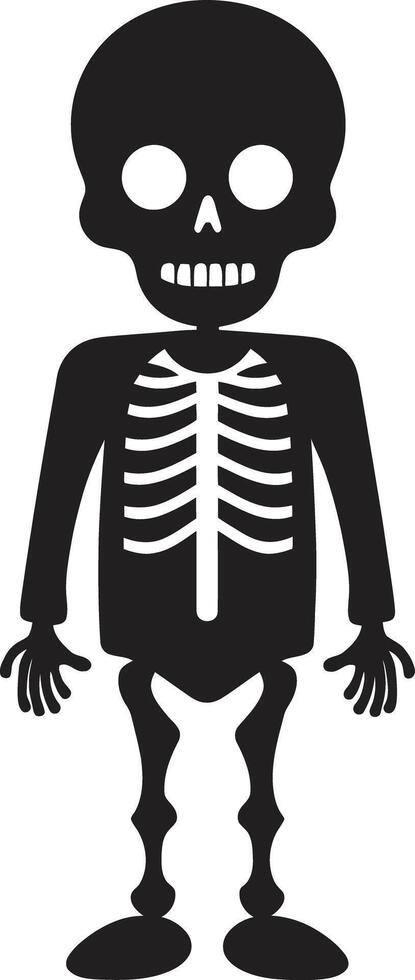 Adorable Bony Pal Cute Dynamic Skeleton Buddy Full Body vector