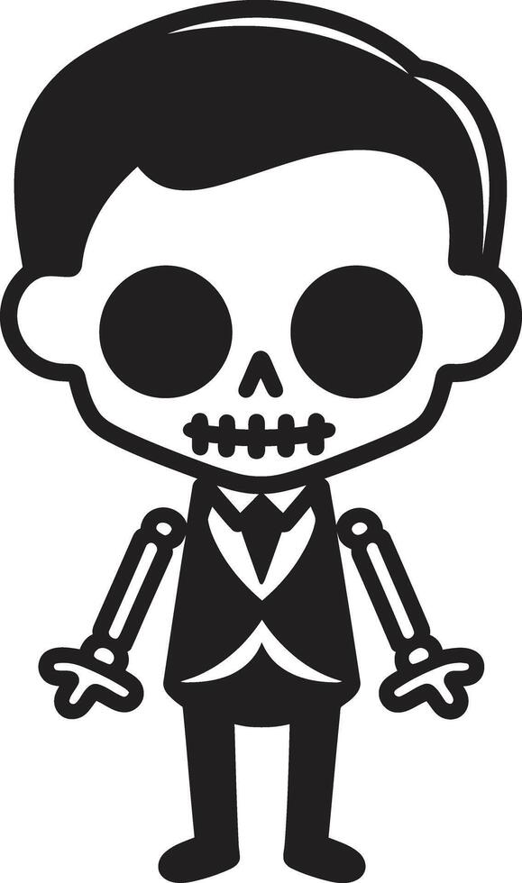 Chirpy Skeleton Charm Full Body Dynamic Skeletal Cute vector
