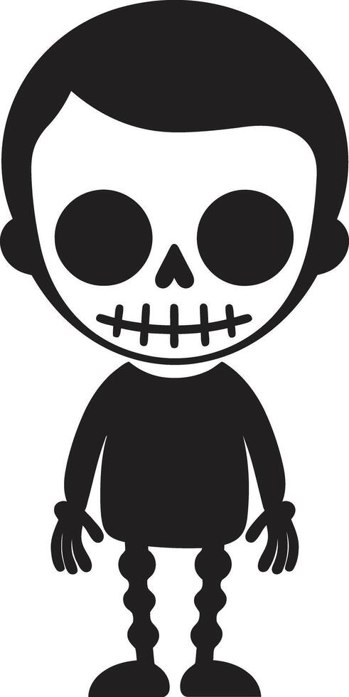 Charming Bone Ensemble Full Body Silly Skeletal Mascot Black vector
