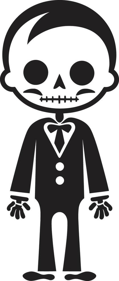 Quirky Skeletal Pal Black Amiable Anatomy Full Body Skeleton vector