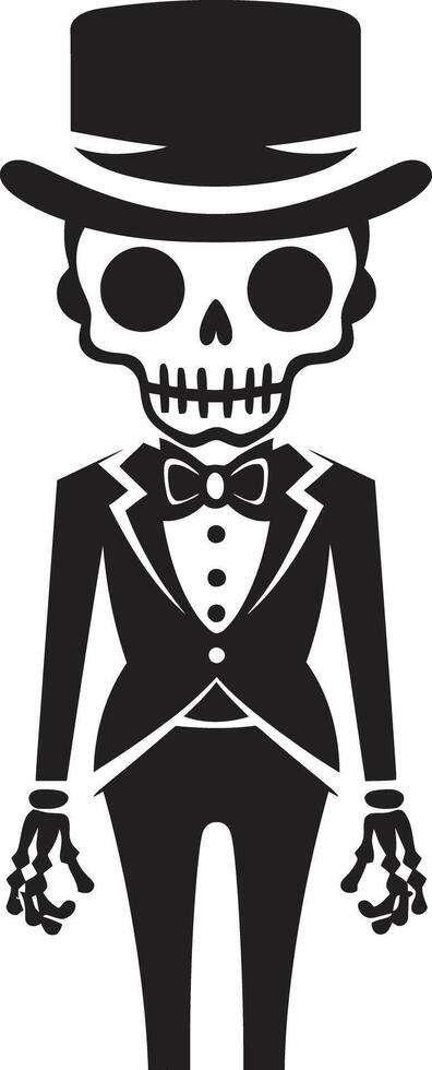 Energetic Skeletal Buddy Black Cheery Bone Charm Full Body vector