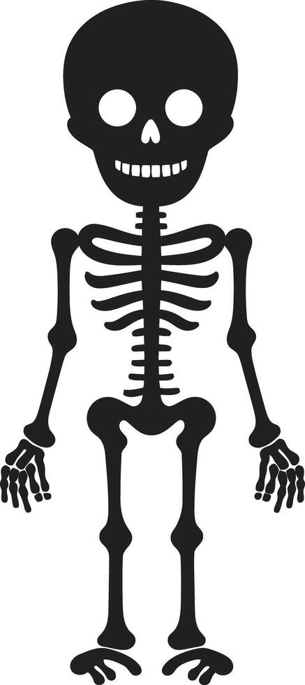 Playful Skeletal Full Body Cheery Bone Formation Black vector