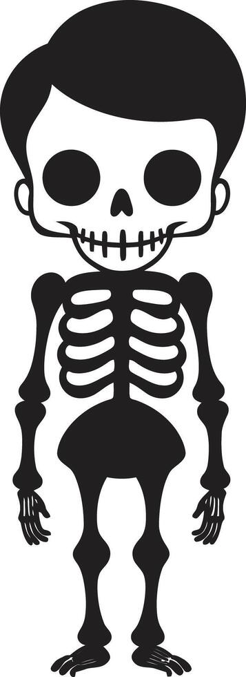 Soothing Skeleton Cute Cartoonish Bone Formation Black vector
