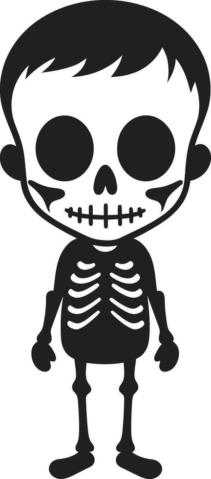 Radiant Skeletal Pose Black Playful Bone Buddy Cute vector