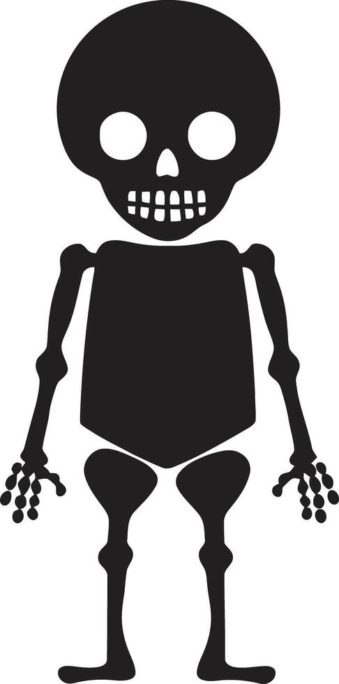 Friendly Bone Cute Black Chirpy Skeletal Charm Black vector