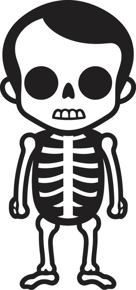 Energetic Skeletal Black Radiant Bone Pose Full Body vector