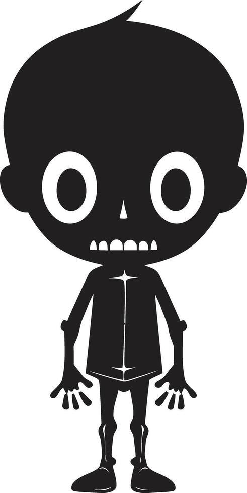 Whimsical Skeletal Embrace Full Body Cheery Bone Structure Cute Black vector
