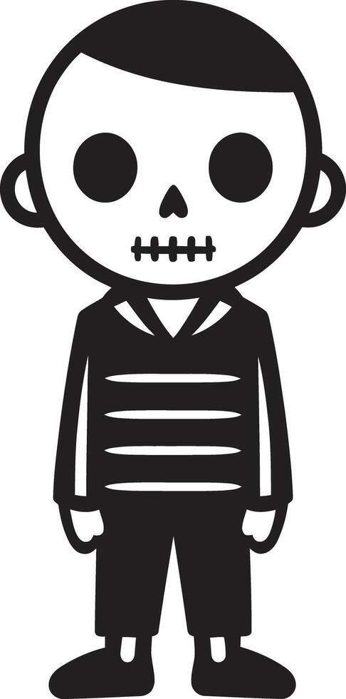 Delightful Skeletal Presence Cute Enchanting Bone Formation Black vector