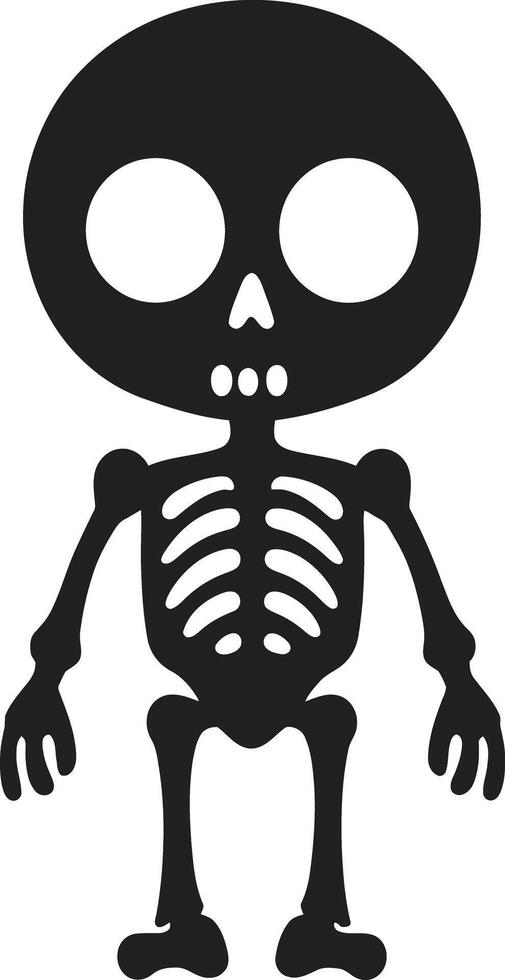 Amusing Bone Figure Cute Skeleton Whimsical Skeleton Presence Black vector