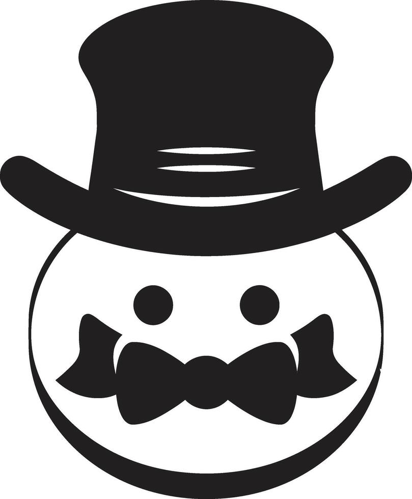 Charming Snowman Delight Cute Adorable Snowy Serenade Black vector