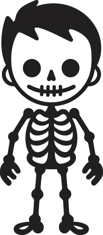 Charming Bone Ensemble Full Body Silly Skeletal Mascot Cute vector