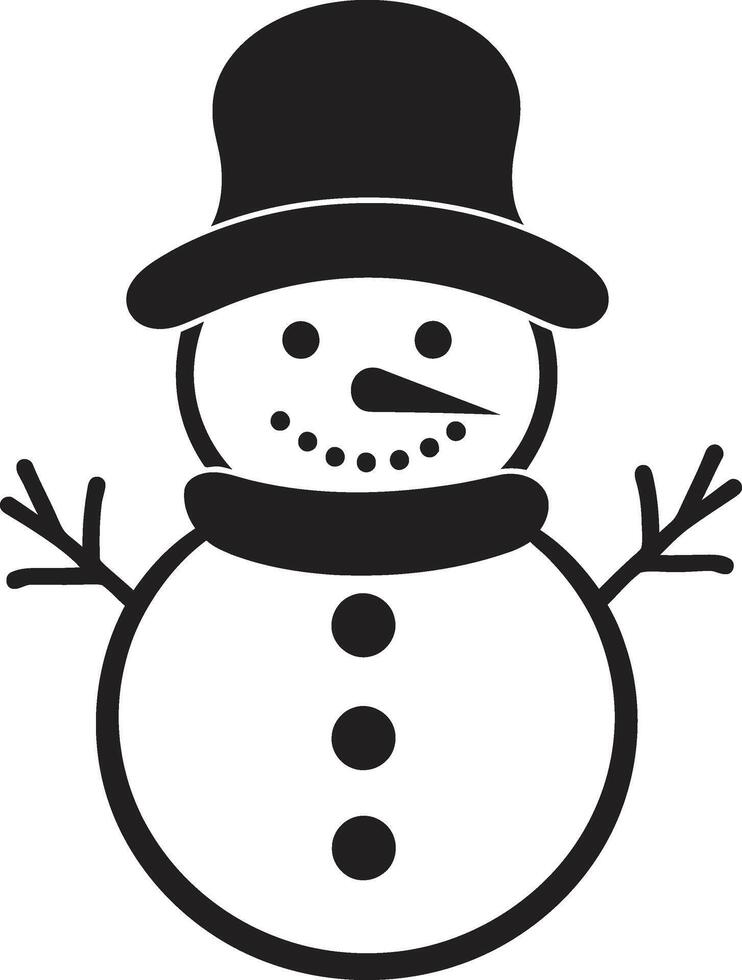 Playful Snowy Wonder Black Charming Snowman Delight Cute vector