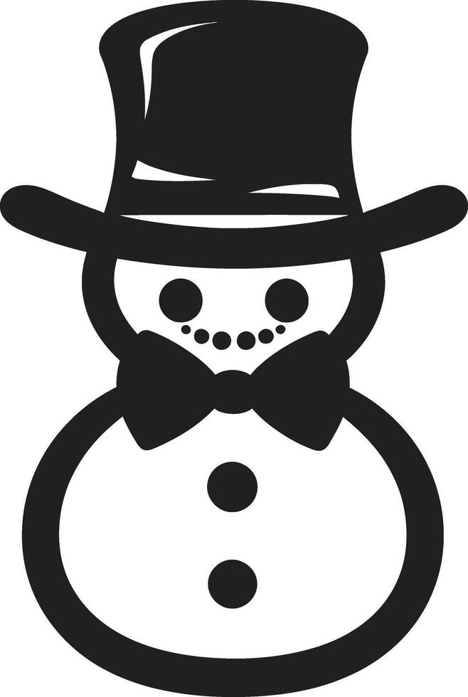 Adorable Snowy Embrace Black Cheerful Frosty Whimsy Cute vector